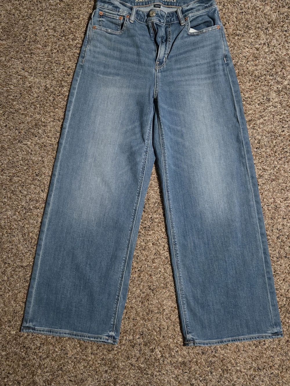 American Eagle Outfitters Light Wash Wide-Leg Jeans